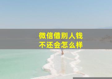 微信借别人钱不还会怎么样