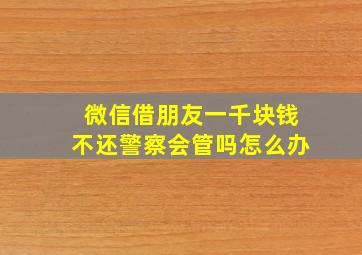 微信借朋友一千块钱不还警察会管吗怎么办