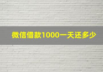 微信借款1000一天还多少