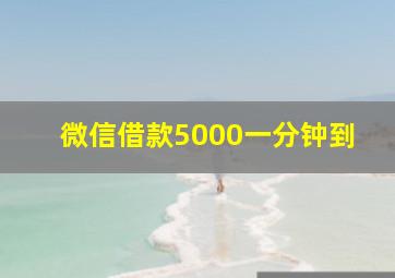 微信借款5000一分钟到