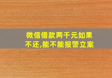 微信借款两千元如果不还,能不能报警立案