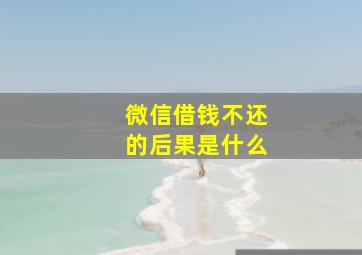 微信借钱不还的后果是什么