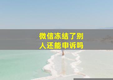 微信冻结了别人还能申诉吗