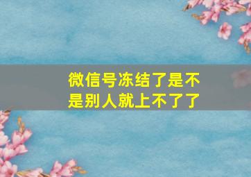 微信号冻结了是不是别人就上不了了