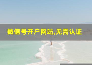 微信号开户网站,无需认证