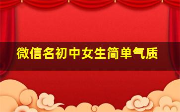 微信名初中女生简单气质