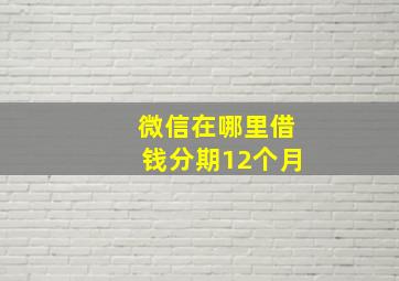 微信在哪里借钱分期12个月