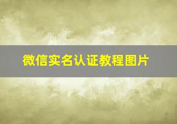 微信实名认证教程图片