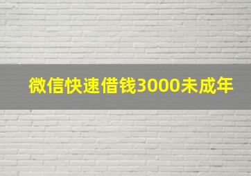 微信快速借钱3000未成年