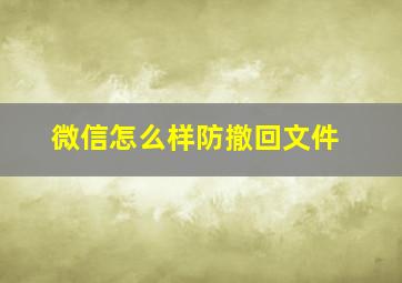 微信怎么样防撤回文件