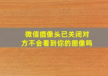 微信摄像头已关闭对方不会看到你的图像吗