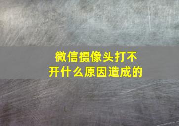 微信摄像头打不开什么原因造成的