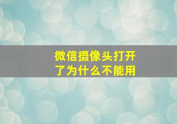 微信摄像头打开了为什么不能用