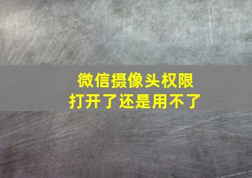 微信摄像头权限打开了还是用不了