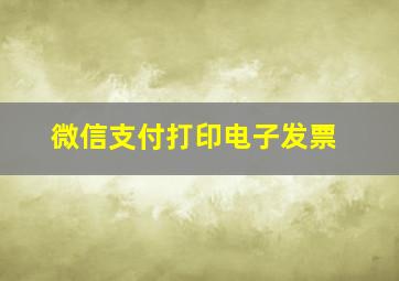 微信支付打印电子发票