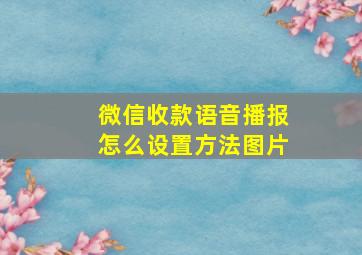 微信收款语音播报怎么设置方法图片