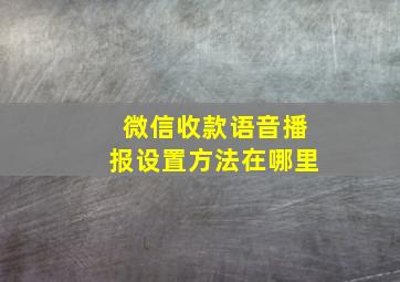 微信收款语音播报设置方法在哪里