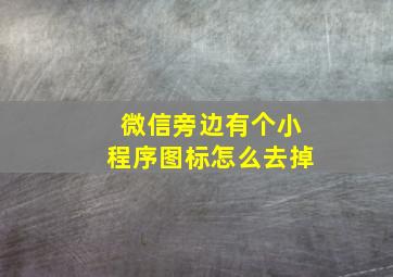 微信旁边有个小程序图标怎么去掉