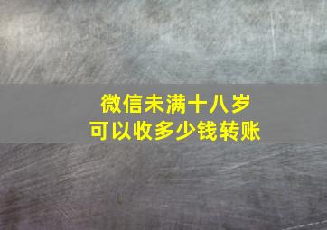 微信未满十八岁可以收多少钱转账