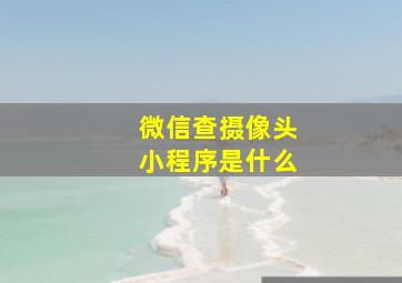 微信查摄像头小程序是什么