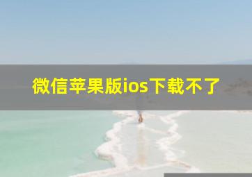 微信苹果版ios下载不了