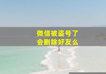 微信被盗号了会删除好友么