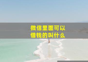 微信里面可以借钱的叫什么