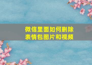 微信里面如何删除表情包图片和视频