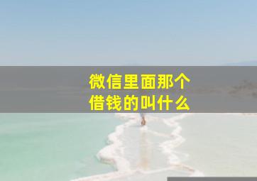 微信里面那个借钱的叫什么