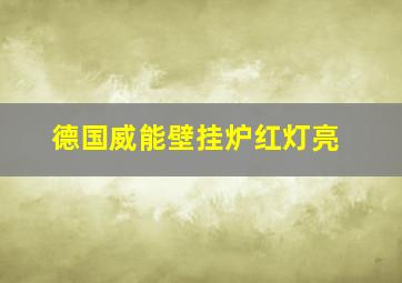 德国威能壁挂炉红灯亮