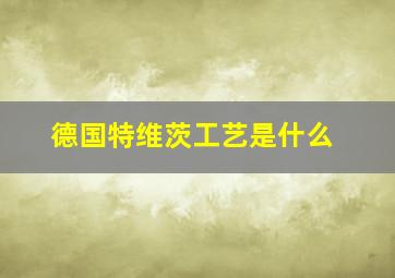 德国特维茨工艺是什么