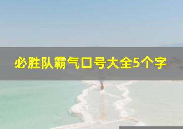 必胜队霸气口号大全5个字