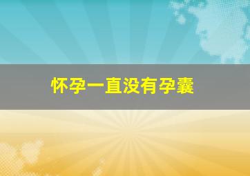 怀孕一直没有孕囊