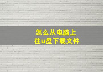 怎么从电脑上往u盘下载文件