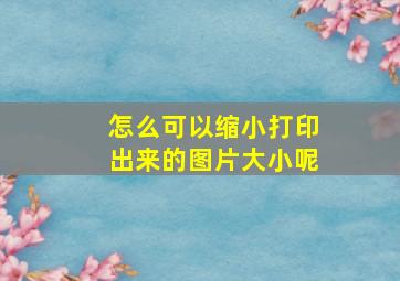 怎么可以缩小打印出来的图片大小呢