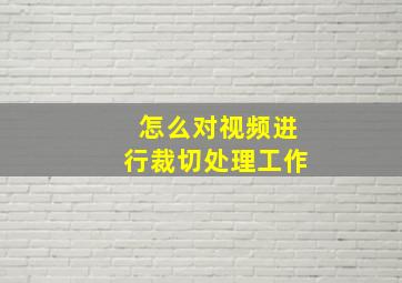 怎么对视频进行裁切处理工作