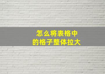 怎么将表格中的格子整体拉大