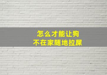 怎么才能让狗不在家随地拉屎