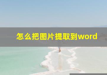 怎么把图片提取到word