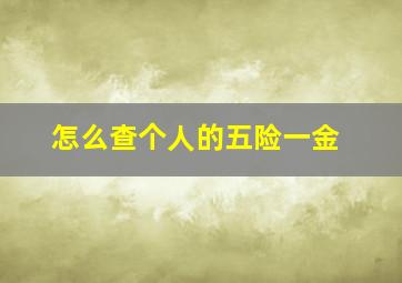 怎么查个人的五险一金