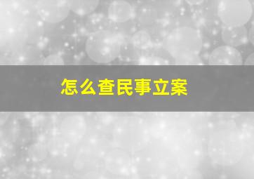 怎么查民事立案