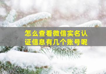 怎么查看微信实名认证信息有几个账号呢