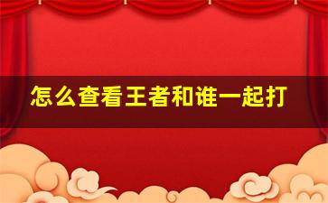 怎么查看王者和谁一起打