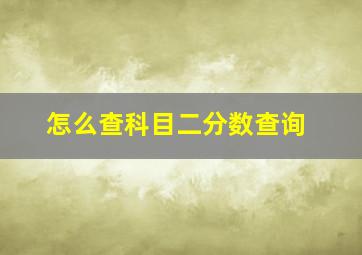 怎么查科目二分数查询