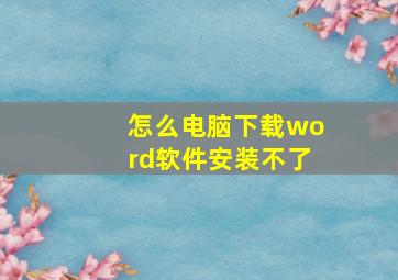 怎么电脑下载word软件安装不了