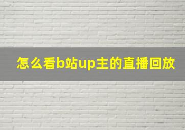 怎么看b站up主的直播回放