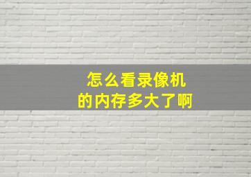 怎么看录像机的内存多大了啊