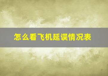 怎么看飞机延误情况表