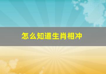 怎么知道生肖相冲