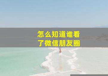 怎么知道谁看了微信朋友圈